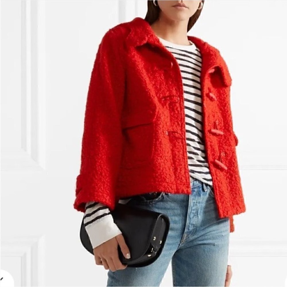 Opening Ceremony Boucle Toggle Coat Jewel Red NWT Size 6
